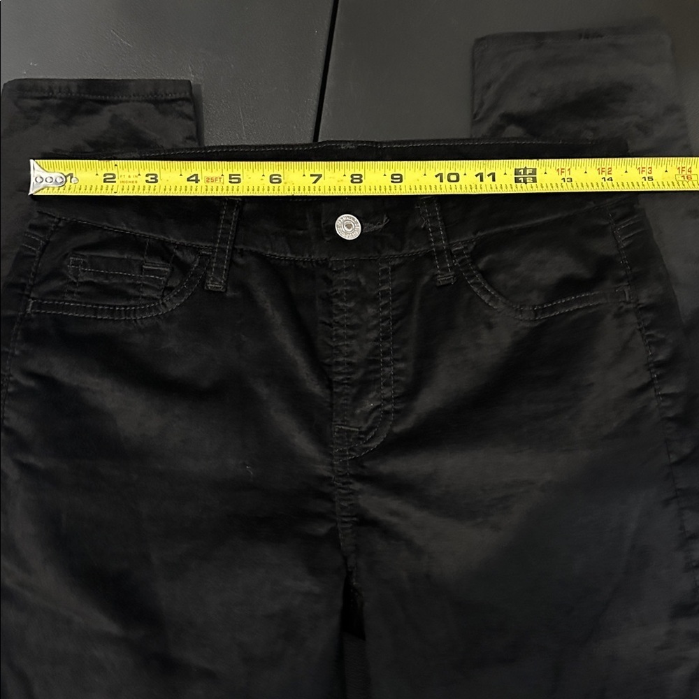 7 For All Mankind Women's black crushed velvet Skinny Pants size 28 - Picture 6 of 9